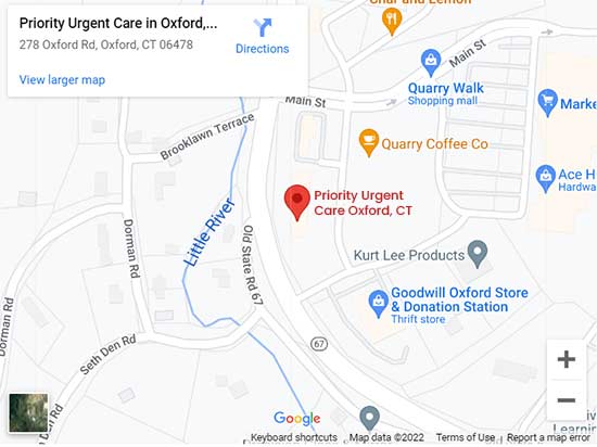 Directions to Priority Urgent Care in Oxford, CT