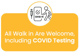 All Walk in Are Welcome, Including COVID Testing at Priority Urgent Care and Walk-In Clinic in Ellington CT, Unionville CT, East Haven CT, Cromwell CT, Oxford, CT and Newington, CT