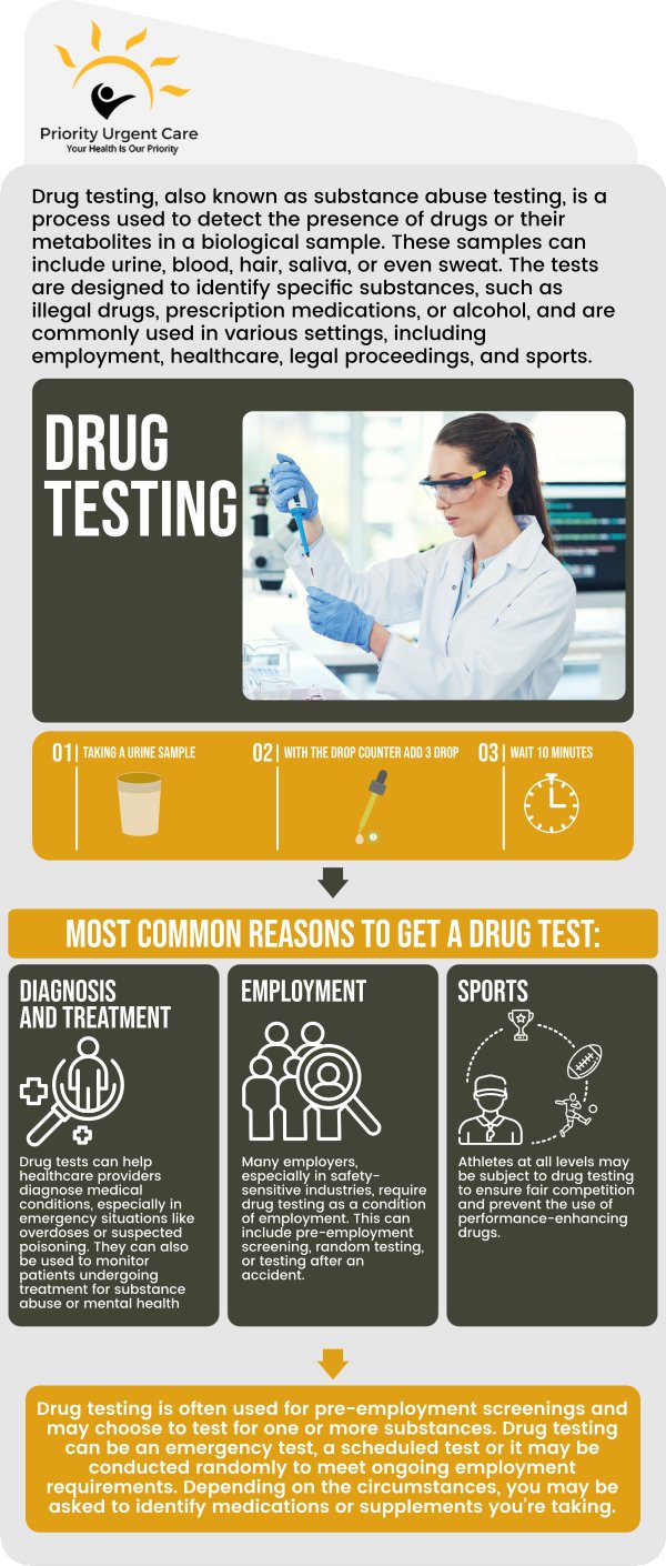 Priority Urgent Care & Walk In Clinic provides quality care with fast & confidential results. We offer drug testing services for employers and individuals. Contact us today for more information or request an appointment online. We have convenient locations to serve you in Ellington CT, Unionville CT, East Haven CT, Cromwell CT, Oxford, CT and Newington, CT. Priority Urgent Care & Walk In Clinic provides quality care with fast & confidential results. We offer drug testing services for employers and individuals. Contact us today for more information or request an appointment online. We have convenient locations to serve you in Ellington CT, Unionville CT, East Haven CT, Cromwell CT, Oxford, CT and Newington, CT.