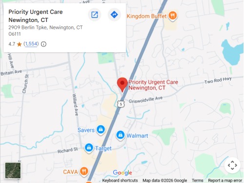 Directions From Your Location to Priority Urgent Care in Newington, CT