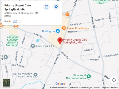Directions From Your Location to Priority Urgent Care in Springfield, MA