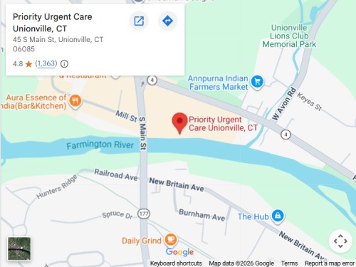Directions From Your Location to Priority Urgent Care in Unionville, CT